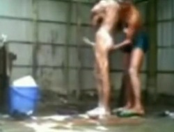 Indian girl showers with her bf outside and bonks